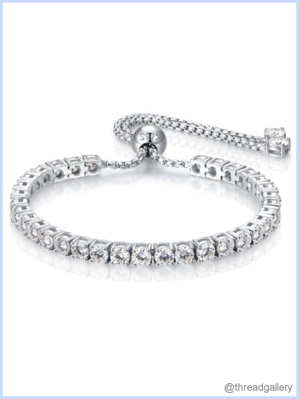 4MM Round Moissanite Tennis Bracelet Electroplated White Gold 10.9ct